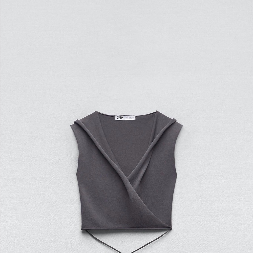 Zara Knit Hooded Wrap Top